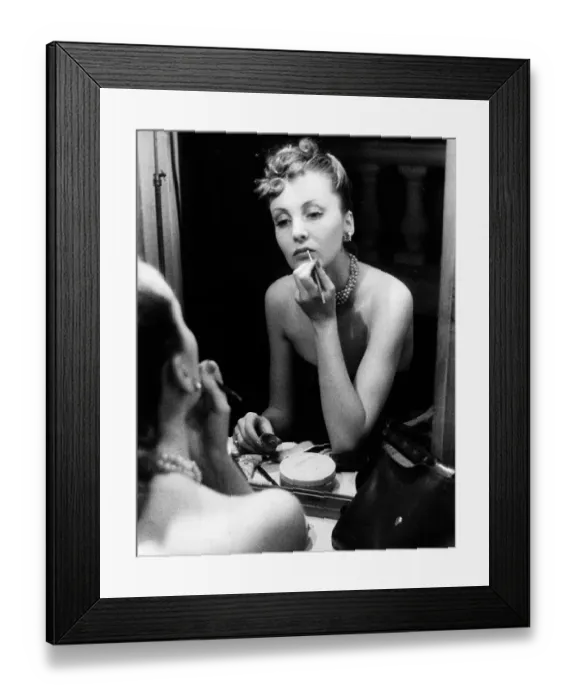 Framed Print : Making Up. 15th April 1939: Model Margaret Wood applying her make-up in Framed Print : Making Up. 15th April 1939: Model Margaret Wood applying her make-up in