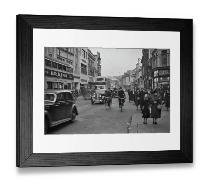 Framed Print : Cardiff Street Scene Framed Print : Cardiff Street Scene