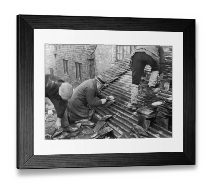 Framed Print : Tiling A Roof Framed Print : Tiling A Roof