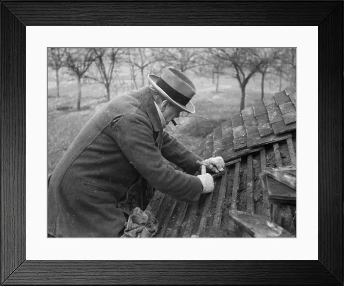 Framed Print : Churchill Lays Tiles Framed Print : Churchill Lays Tiles