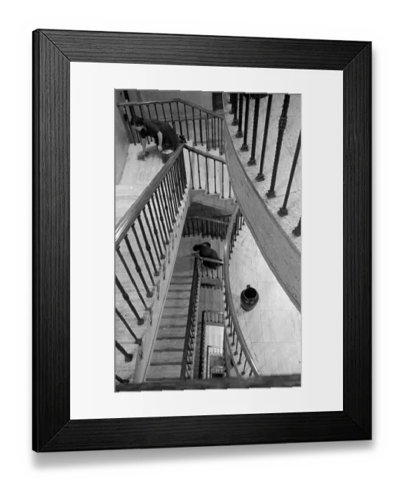 Framed Print : Cleaning Stairs Framed Print : Cleaning Stairs