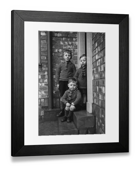 Framed Print : Boys In Doorway Framed Print : Boys In Doorway