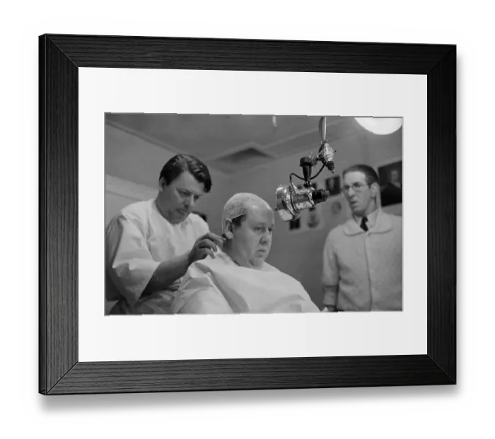 Framed Print : Hair Net. 24th December 1938: British born comic and character actor Charles Laughton Framed Print : Hair Net. 24th December 1938: British born comic and character actor Charles Laughton