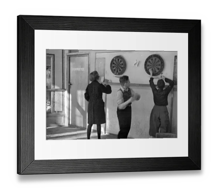 Framed Print : Playing Darts