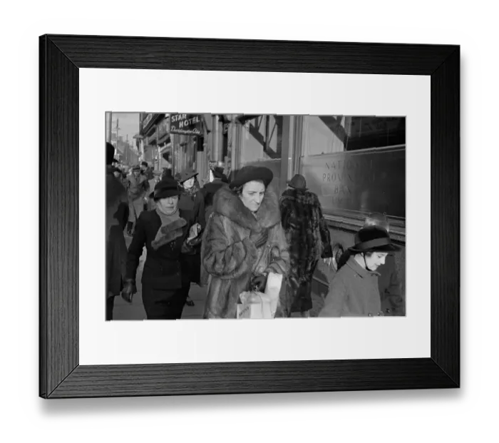 Framed Print : Fur Coat Shopper