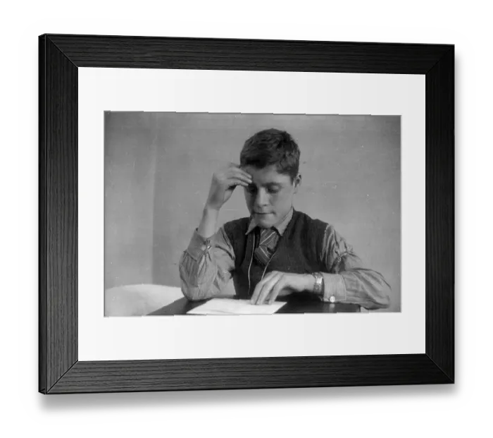 Framed Print : Refugee Studying Framed Print : Refugee Studying