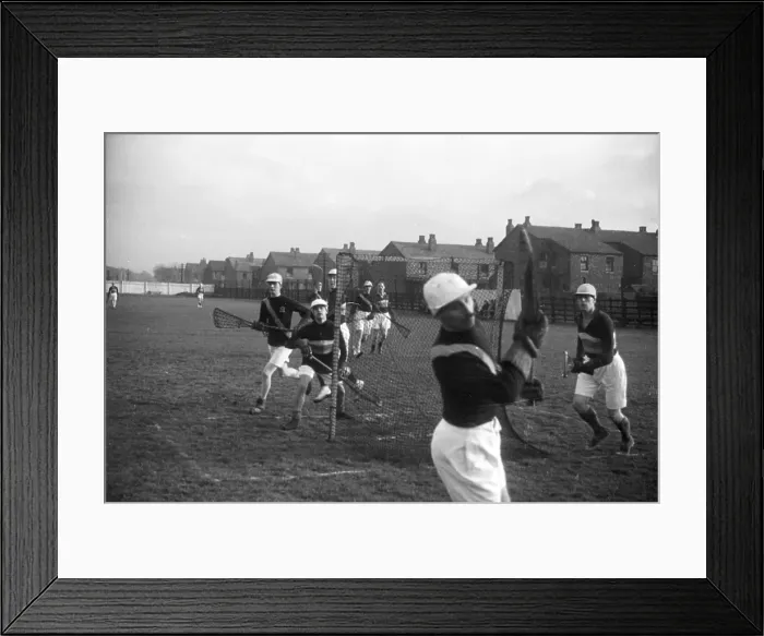 Framed Print : Lacrosse. 19th November 1938: A lacrosse game in Manchester Framed Print : Lacrosse. 19th November 1938: A lacrosse game in Manchester