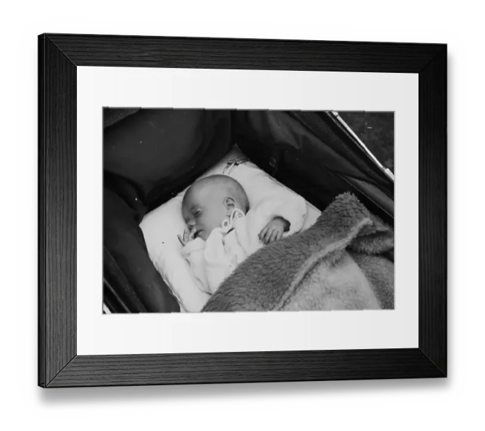 Framed Print : Baby In Cot Framed Print : Baby In Cot