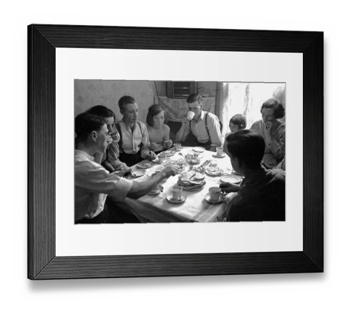 Framed Print : Tea Time. 15th October 1938: A family having their tea at their home in Framed Print : Tea Time. 15th October 1938: A family having their tea at their home in
