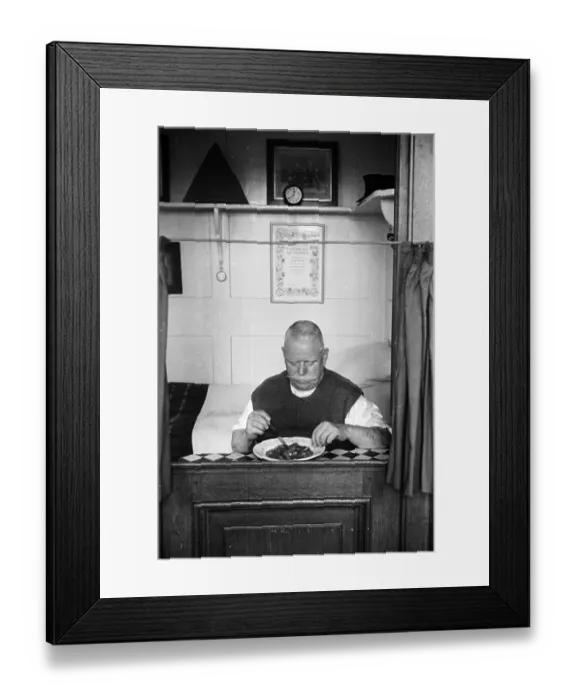 Framed Print : Pensioner Eating