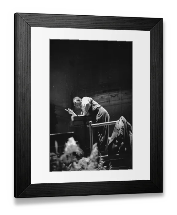 Framed Print : Conductor Explains Framed Print : Conductor Explains