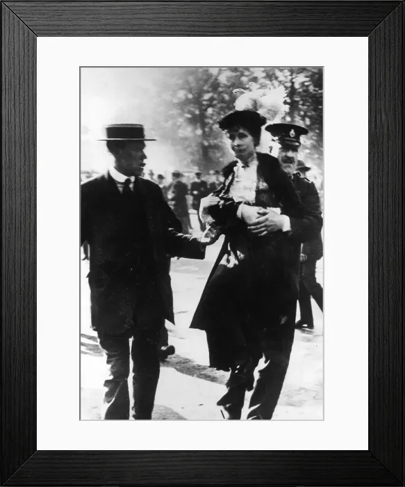 Framed Print : Emmeline Pankhurst Arrested Framed Print : Emmeline Pankhurst Arrested
