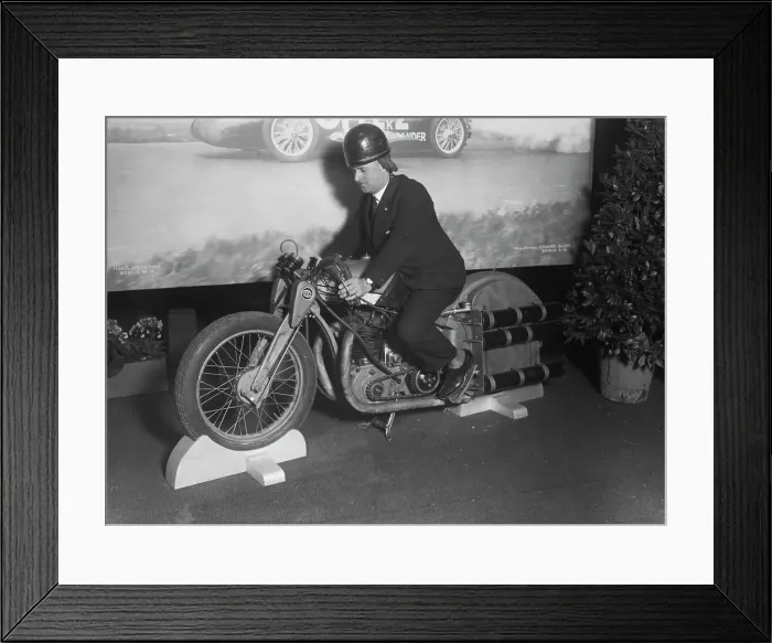 Framed Print : Rocket-Driven Opel Motorcycle, Berlin Auto Show Framed Print : Rocket-Driven Opel Motorcycle, Berlin Auto Show
