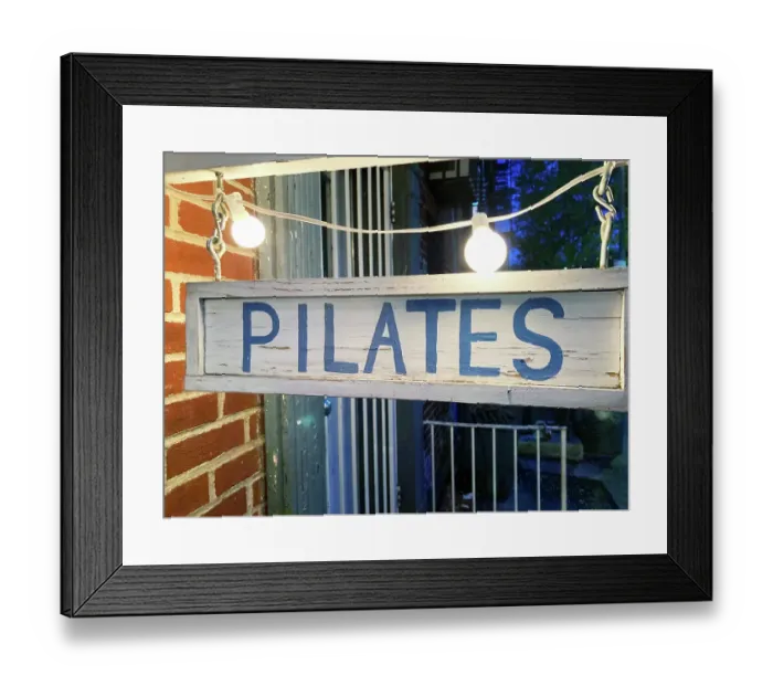Framed Print : Bill Tompkins PILATES sign Archive Framed Print : Bill Tompkins PILATES sign Archive