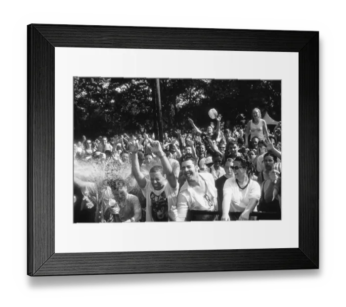 Framed Print : Bill Tompkins Crowd being watered down Archive