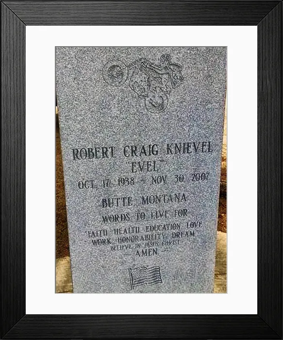 Framed Print : Bill Tompkins Grave Evel Knieval Archive Framed Print : Bill Tompkins Grave Evel Knieval Archive