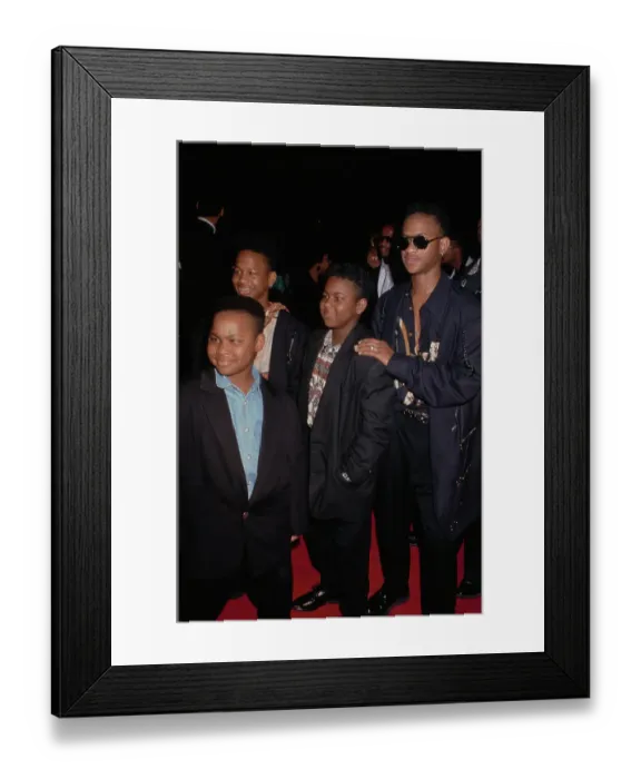 Framed Print : The Boys attend a red carpet event, circa 1990s Framed Print : The Boys attend a red carpet event, circa 1990s