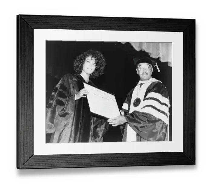 Framed Print : Whitney Houston Gets Honorary Degree At Grambling Framed Print : Whitney Houston Gets Honorary Degree At Grambling