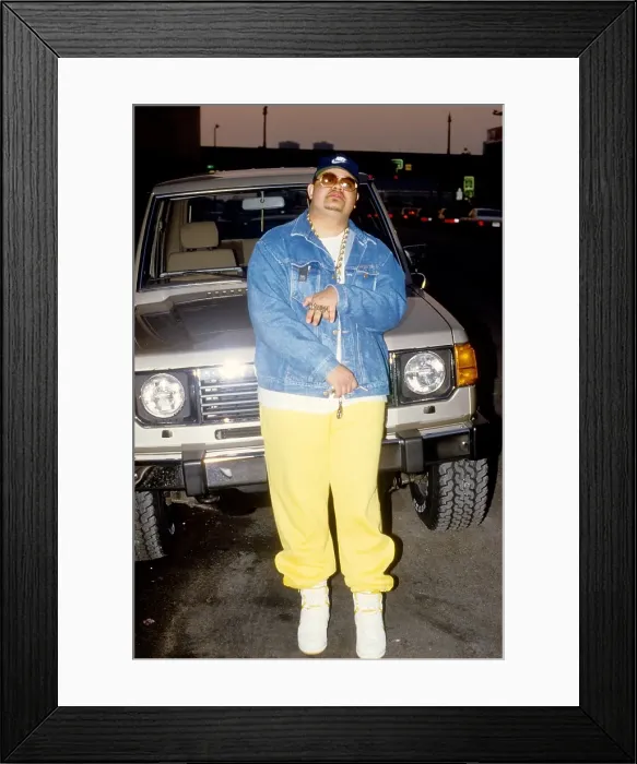 Framed Print : Heavy D. NEW YORK - CIRCA 1988: Rapper Heavy D poses for a portrait circa Framed Print : Heavy D. NEW YORK - CIRCA 1988: Rapper Heavy D poses for a portrait circa