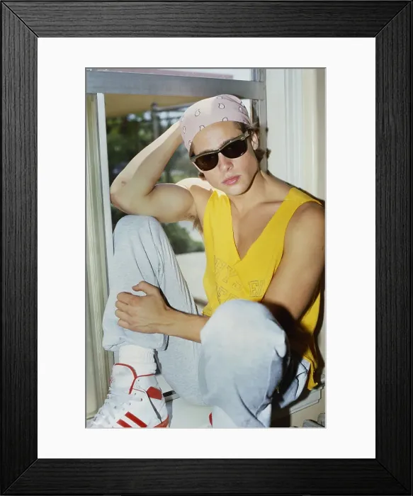 Framed Print : Early Brad Pitt Portrait Framed Print : Early Brad Pitt Portrait