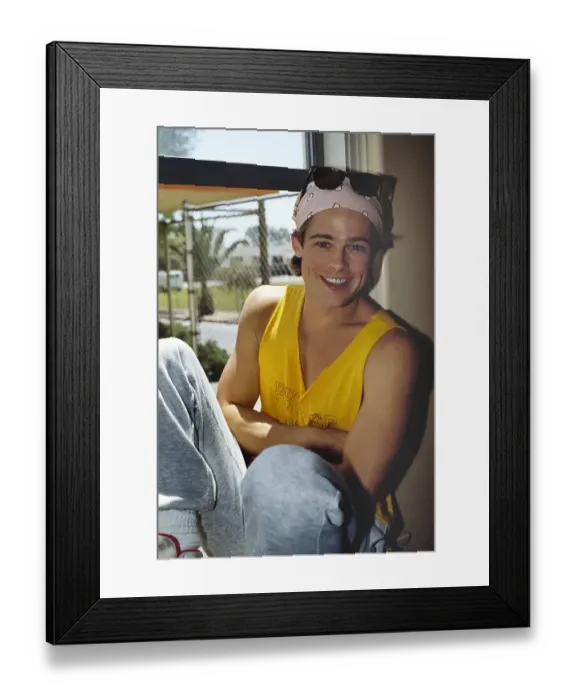 Framed Print : Early Brad Pitt Portrait Framed Print : Early Brad Pitt Portrait