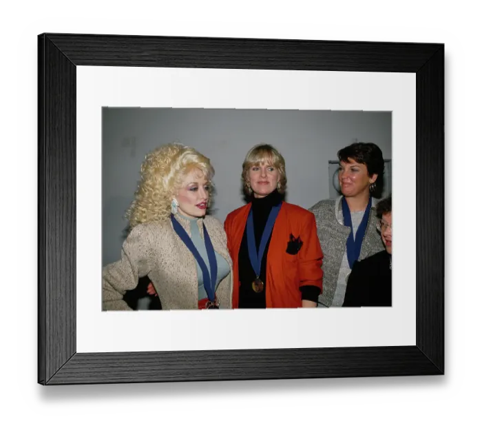 Framed Print : Dolly Parton, Sharon Gless, Tyne Daly And Barbara Mikulski Attend Ms Magazine's Women of the Year Ceremony
