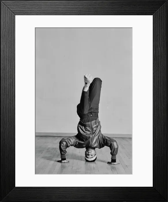 Framed Print : Breaking Moves - Headstand Freeze Framed Print : Breaking Moves - Headstand Freeze
