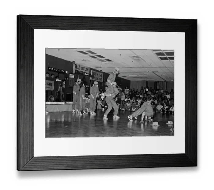 Framed Print : Breakdancing Contest, Buena Park Hotel, Buena Park, California