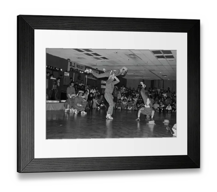 Framed Print : Breakdancing Contest, Buena Park Hotel, Buena Park, California