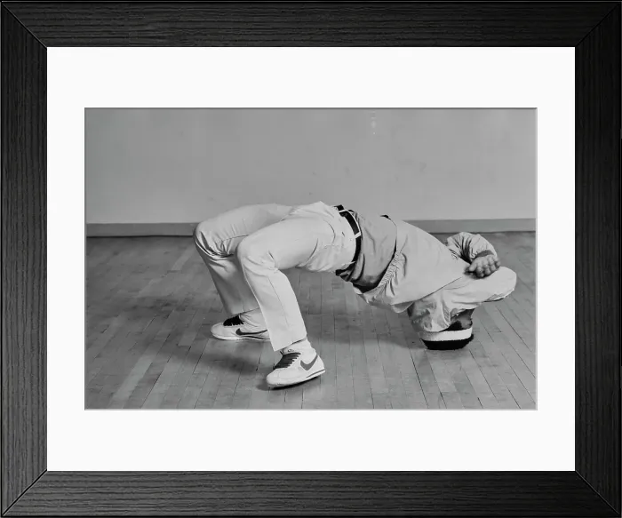 Framed Print : Breaking Moves - Head Bridge Freeze Framed Print : Breaking Moves - Head Bridge Freeze
