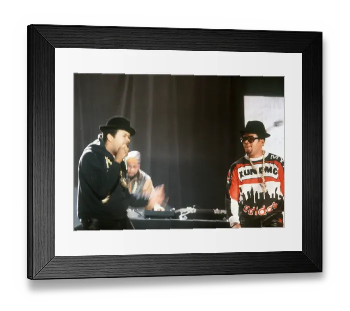 Framed Print : Run-DMC. American hip hop band Run-DMC, circa 1985 Framed Print : Run-DMC. American hip hop band Run-DMC, circa 1985