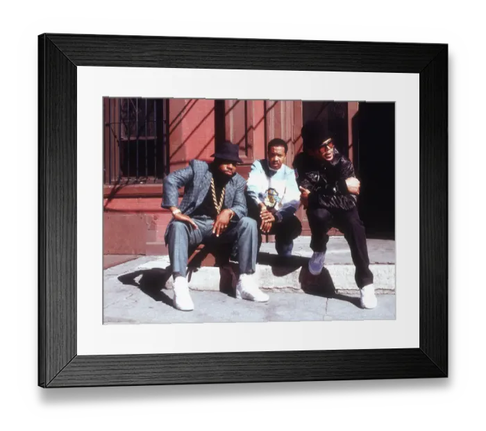 Framed Print : Run-DMC. American hip hop band Run-DMC, circa 1985