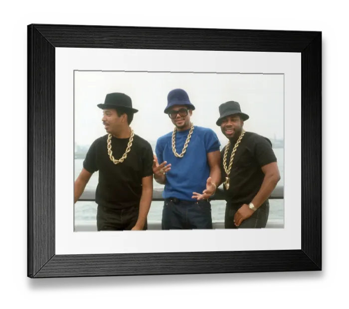 Framed Print : Run DMC. American hip hop group Run DMC, circa 1985
