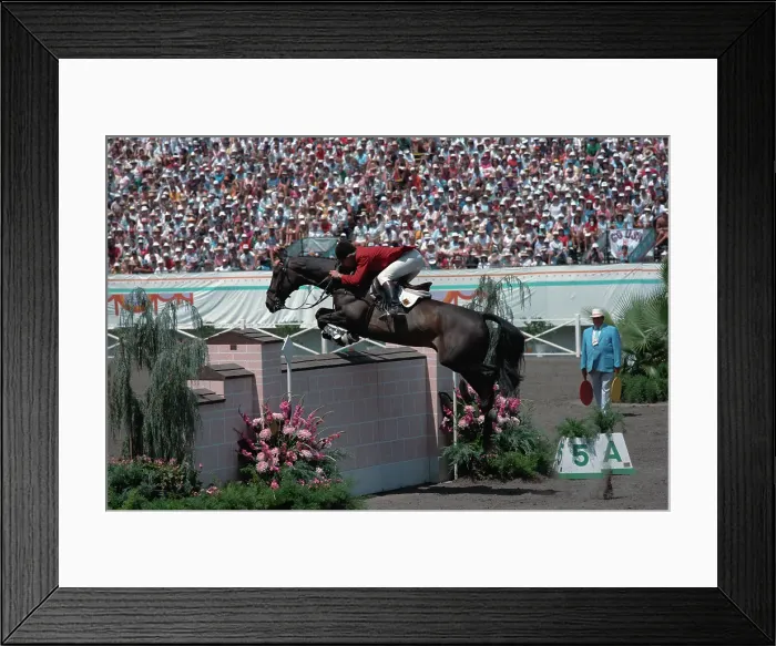 Framed Print : 1984 Summer Olympics - Equestrian - Individual Jumping Framed Print : 1984 Summer Olympics - Equestrian - Individual Jumping