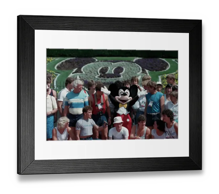 Framed Print : 1984 Summer Olympics - West German Athletes Visit Disneyland Framed Print : 1984 Summer Olympics - West German Athletes Visit Disneyland