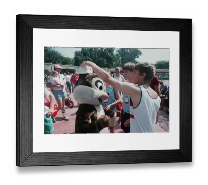 Framed Print : 1984 Summer Olympics - West German Athletes Visit Disneyland Framed Print : 1984 Summer Olympics - West German Athletes Visit Disneyland
