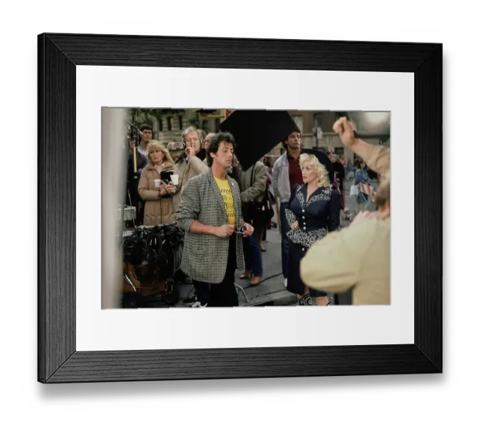 Framed Print : Sylvester Stallone And Dolly Parton Filming Rhinestone Framed Print : Sylvester Stallone And Dolly Parton Filming Rhinestone