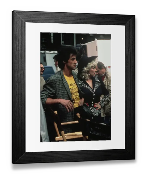 Framed Print : Sylvester Stallone And Dolly Parton Filming Rhinestone Framed Print : Sylvester Stallone And Dolly Parton Filming Rhinestone