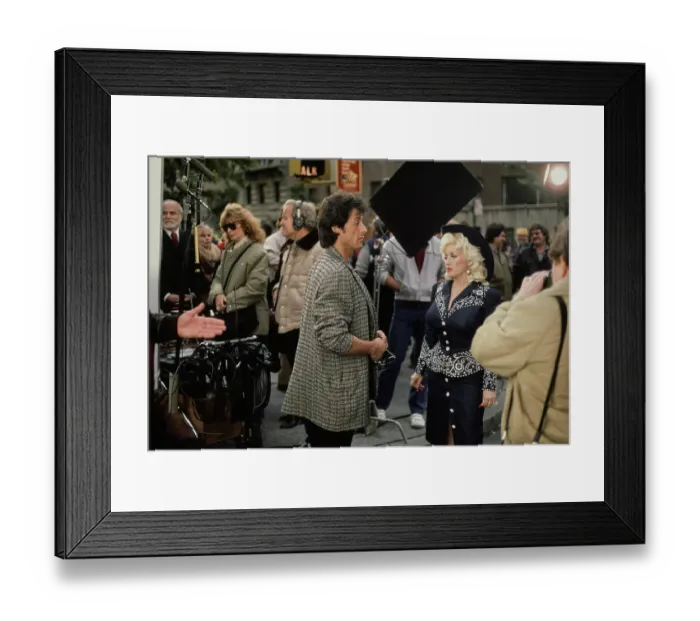Framed Print : Sylvester Stallone And Dolly Parton Filming Rhinestone Framed Print : Sylvester Stallone And Dolly Parton Filming Rhinestone