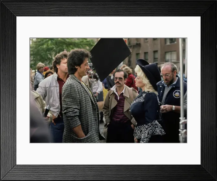 Framed Print : Sylvester Stallone And Dolly Parton Filming Rhinestone Framed Print : Sylvester Stallone And Dolly Parton Filming Rhinestone
