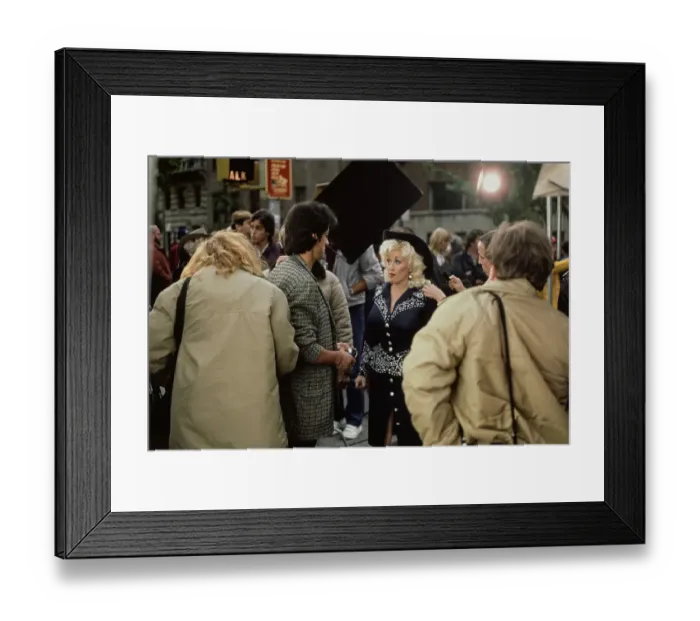 Framed Print : Sylvester Stallone And Dolly Parton Filming Rhinestone Framed Print : Sylvester Stallone And Dolly Parton Filming Rhinestone