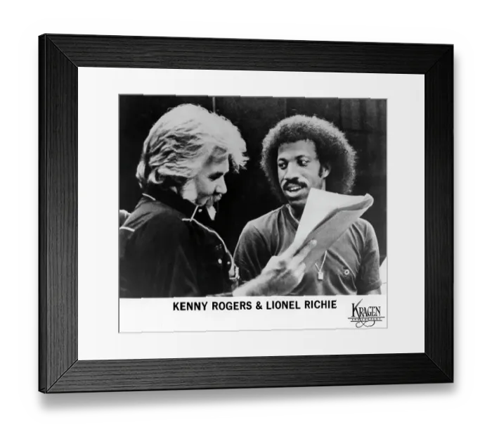 Framed Print : Kenny Rogers and Lionel Richie Working on Lady Framed Print : Kenny Rogers and Lionel Richie Working on Lady
