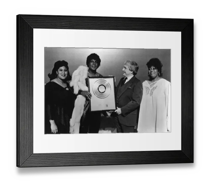 Framed Print : Sylvester Present Merv Griffin With Gold Record Framed Print : Sylvester Present Merv Griffin With Gold Record