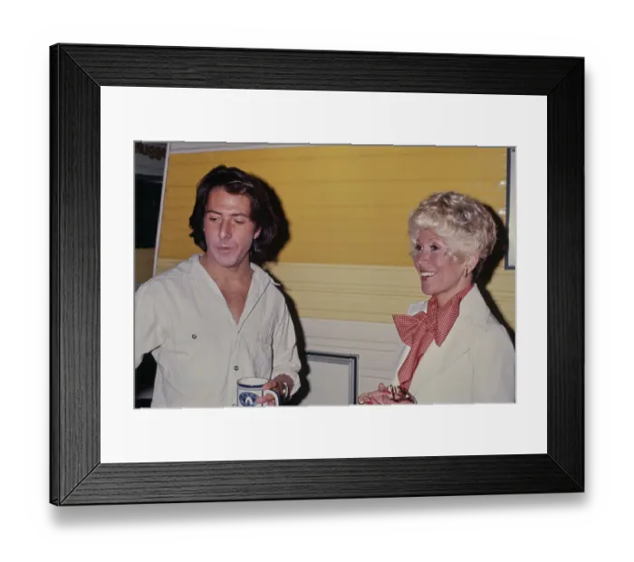 Framed Print : Dustin Hoffman & Rona Barrett Framed Print : Dustin Hoffman & Rona Barrett
