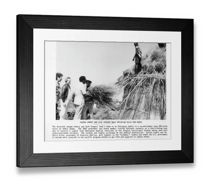 Framed Print : Dick Gregory And Joseph Lowery Help Ethiopian Framed Print : Dick Gregory And Joseph Lowery Help Ethiopian