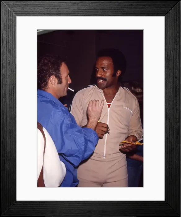 Framed Print : Fred Williamson And James Caan At An Event Framed Print : Fred Williamson And James Caan At An Event