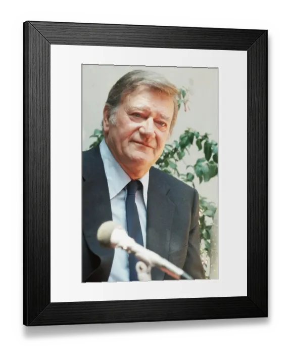 Framed Print : John Wayne Press Conference