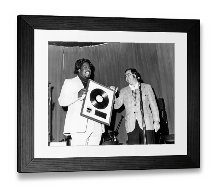 Framed Print : Producer Barry White Receives Gold Record Framed Print : Producer Barry White Receives Gold Record
