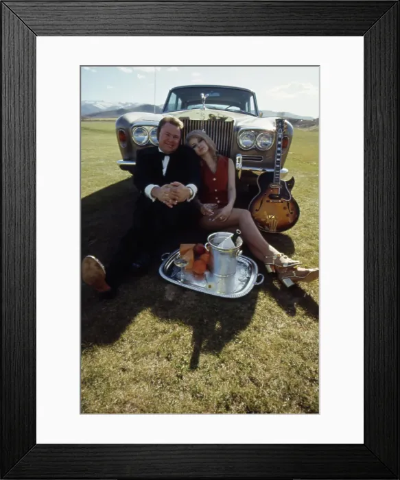 Framed Print : Roy Clark & Wife with Rolls Royce Framed Print : Roy Clark & Wife with Rolls Royce