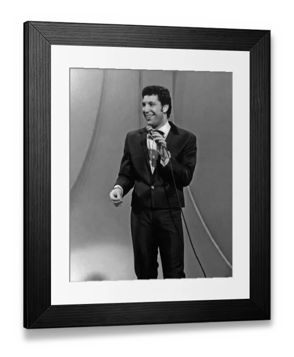 Framed Print : Tom Jones. LOS ANGELES - CIRCA 1970: Welsh singer Tom Jones performs on Framed Print : Tom Jones. LOS ANGELES - CIRCA 1970: Welsh singer Tom Jones performs on